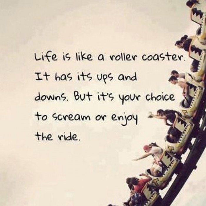 Life is like a roller coaster. It has it's ups and downs. But it's your choice...